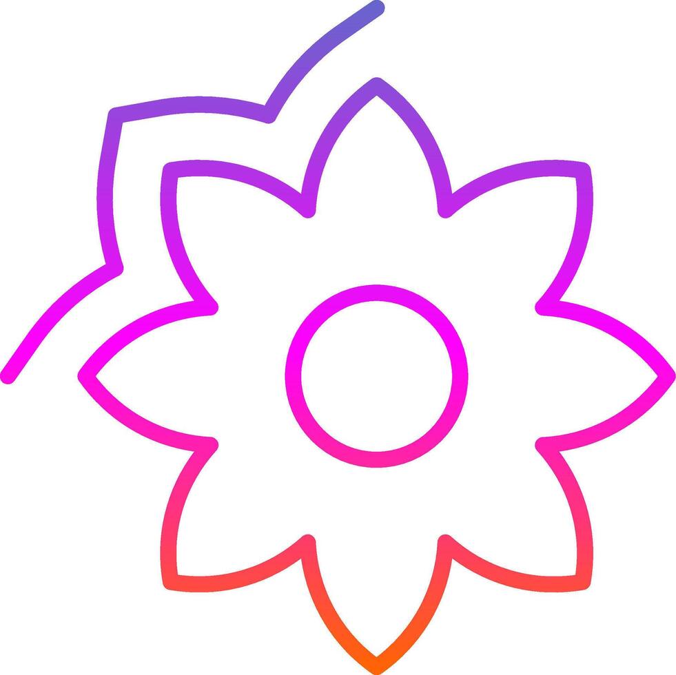 Flower Line Gradient Icon Design vector