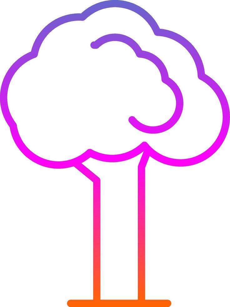 Tree Line Gradient Icon Design vector