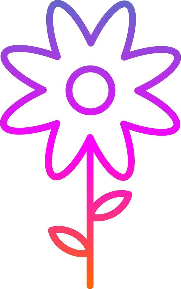 Flower Line Gradient Icon Design vector