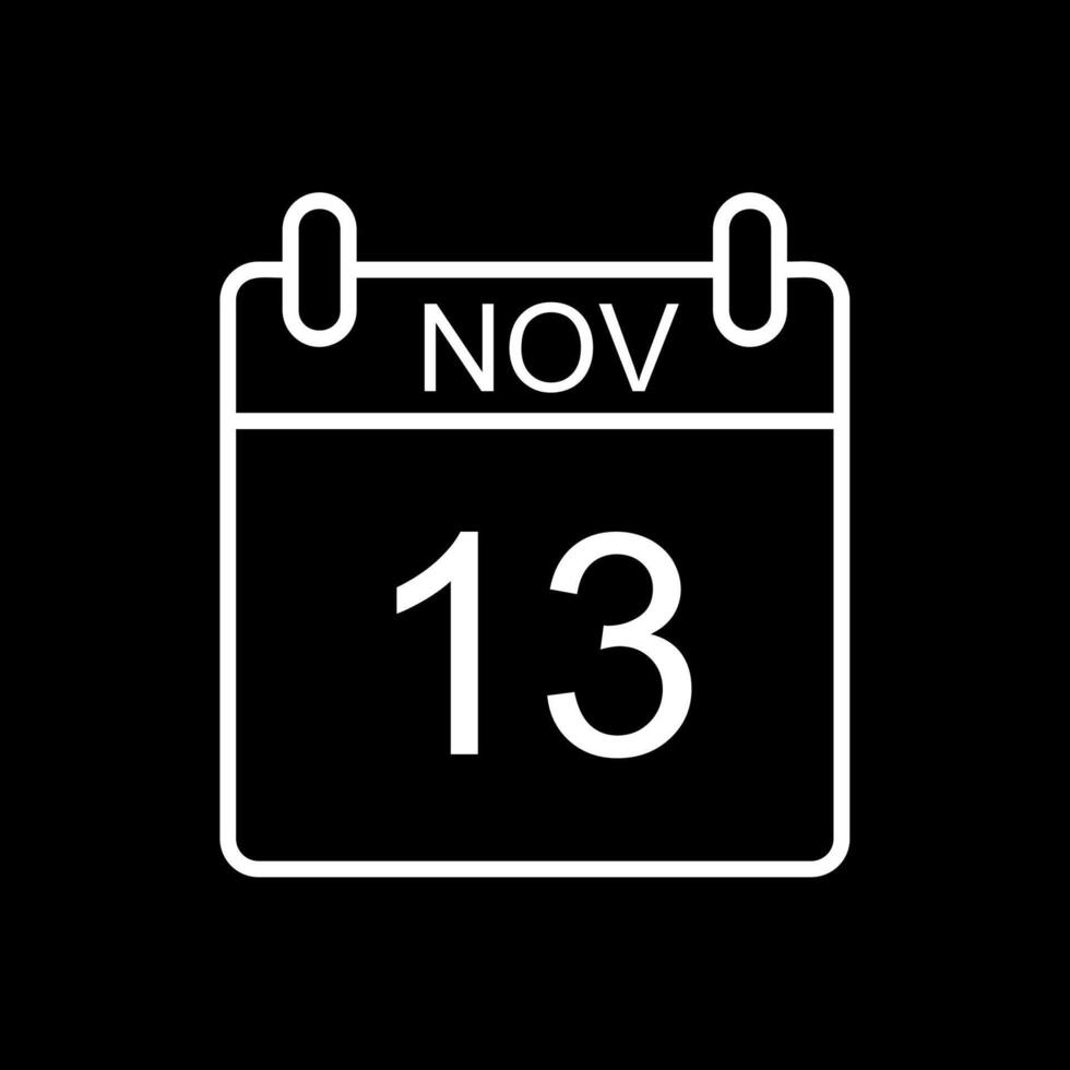 November Line Inverted Icon Design vector