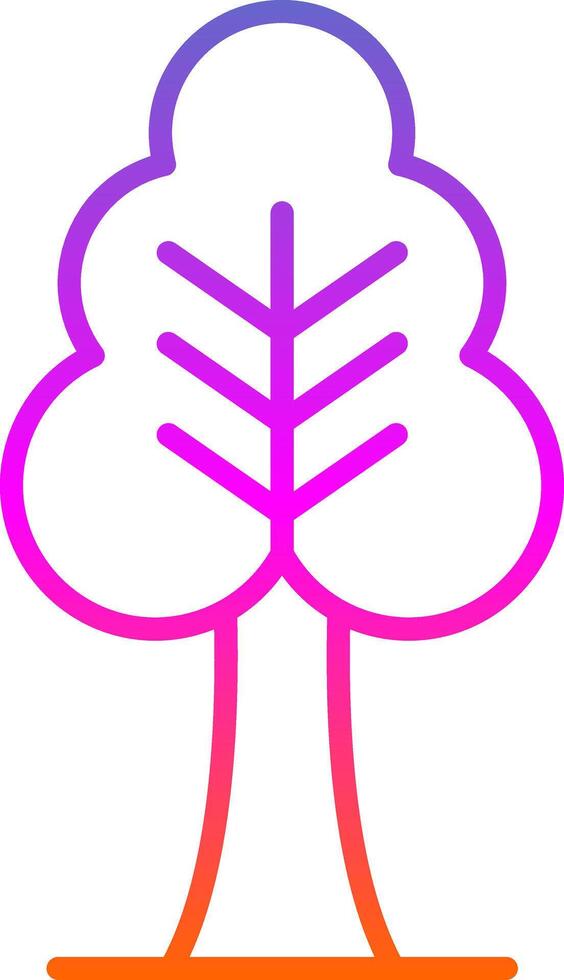 Tree Line Gradient Icon Design vector