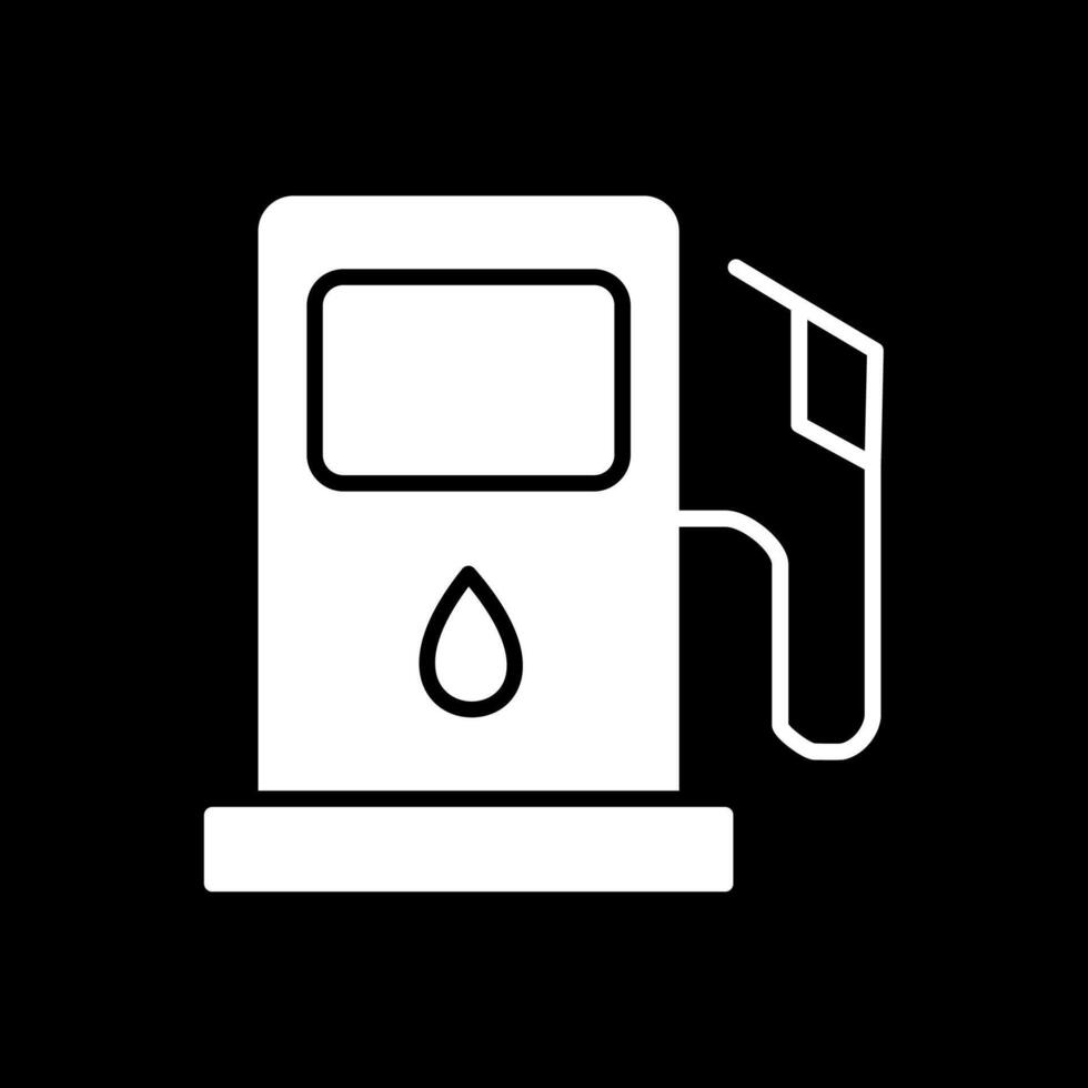 Fuel Station Glyph Inverted Icon Design vector