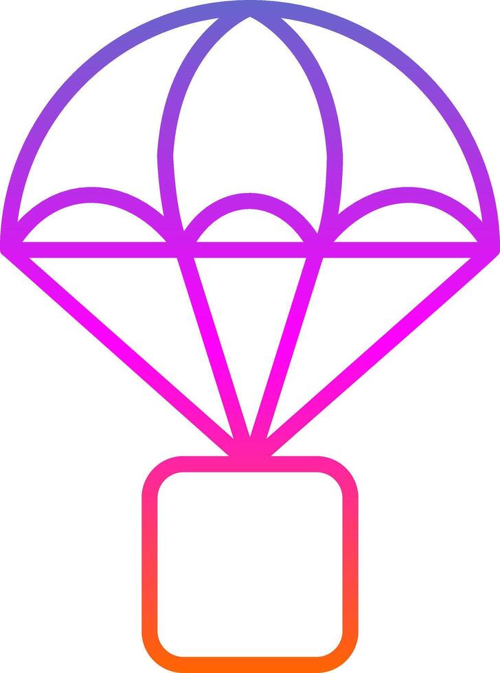 Parachute Line Gradient Icon Design vector