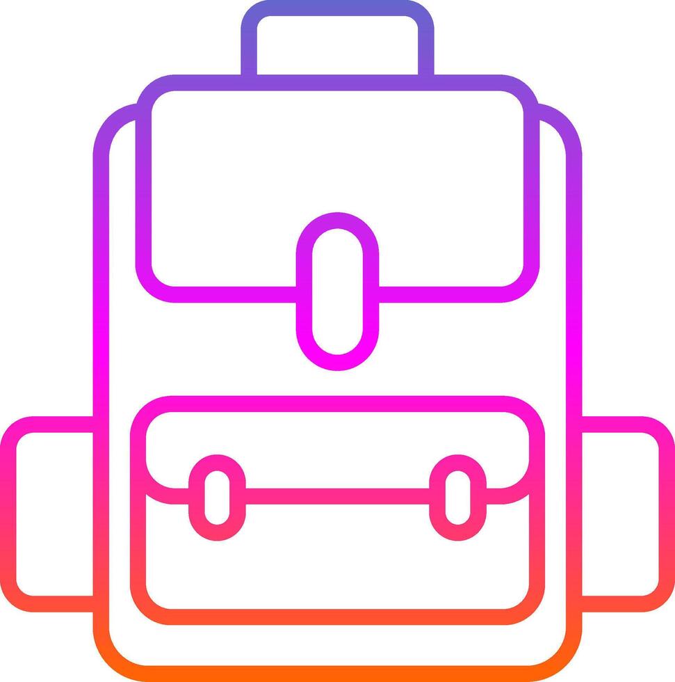 mochila línea degradado icono diseño vector