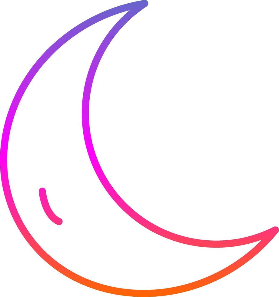 Moon Line Gradient Icon Design vector