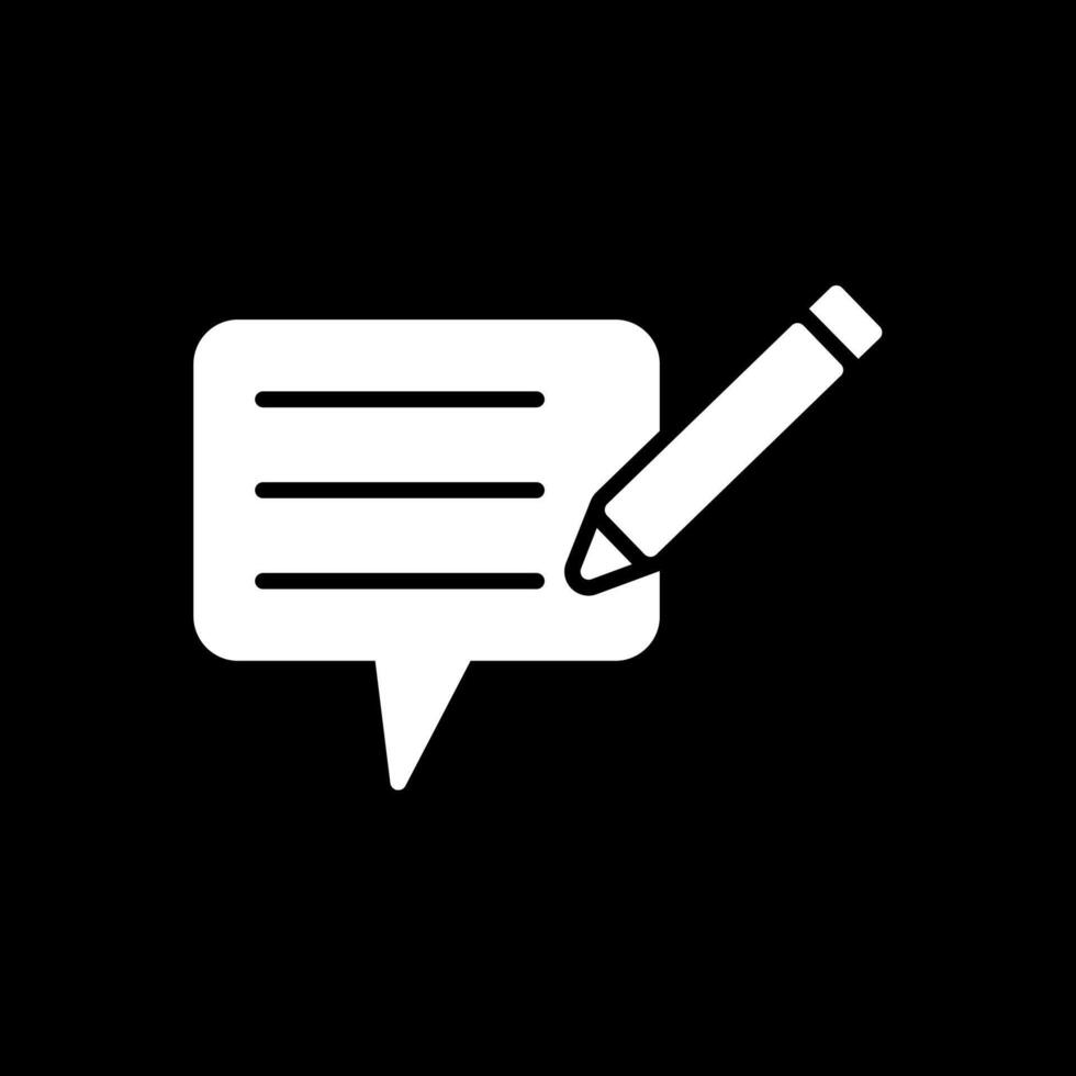 Blog Glyph Inverted Icon Design vector