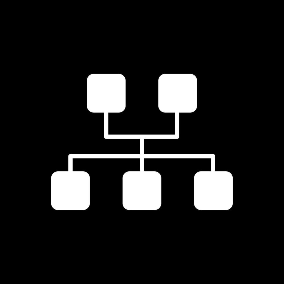 Sitemap Glyph Inverted Icon Design vector