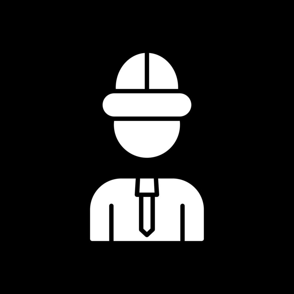 Architect Glyph Inverted Icon Design vector