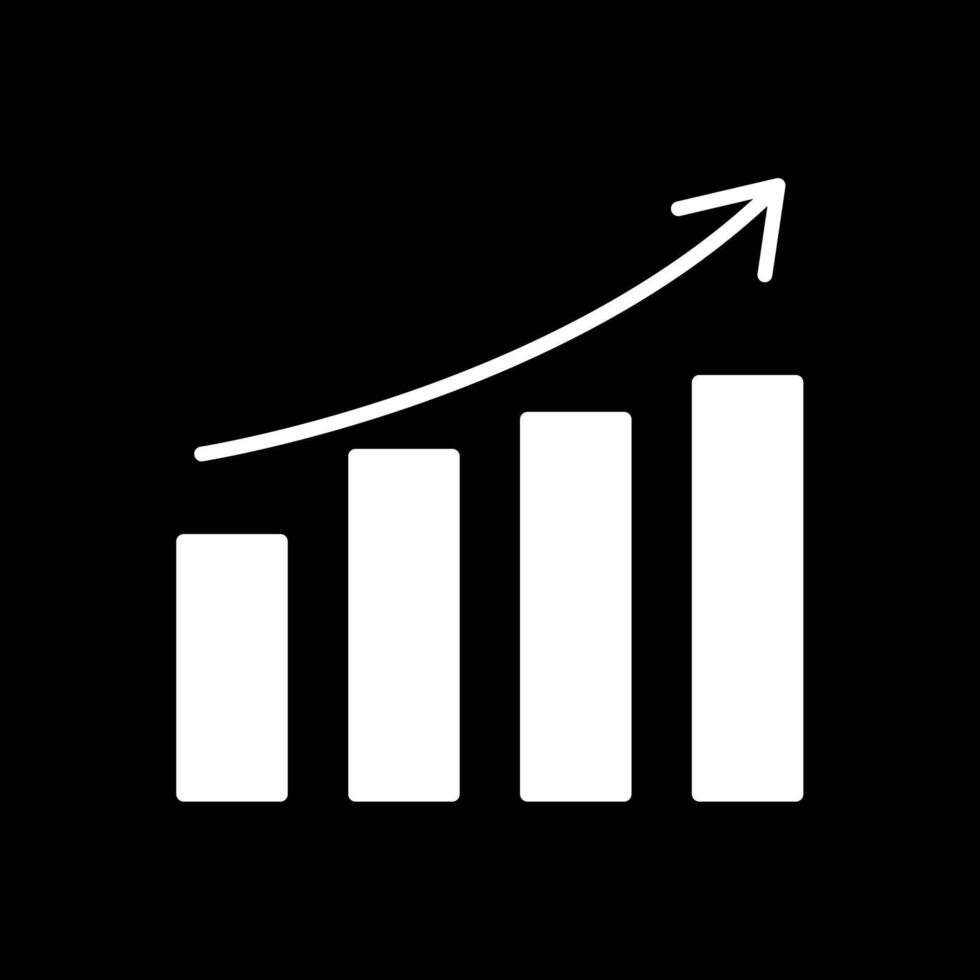 Growth Glyph Inverted Icon Design vector