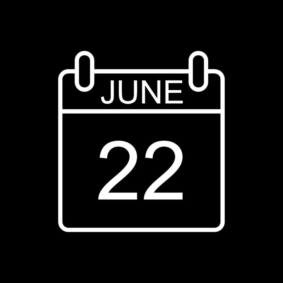 June Line Inverted Icon Design vector