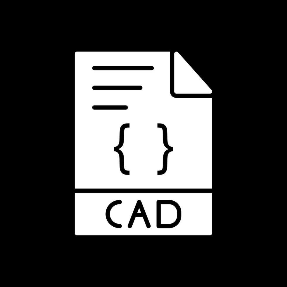 CAD Glyph Inverted Icon Design vector