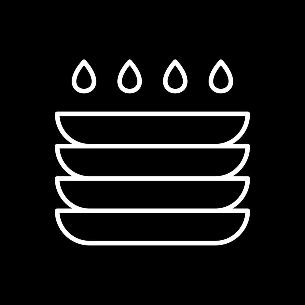 Dishes Line Inverted Icon Design vector