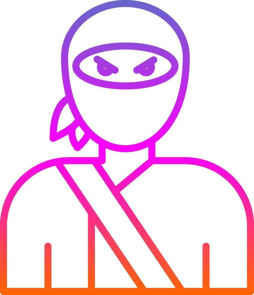 Ninja Line Gradient Icon Design vector