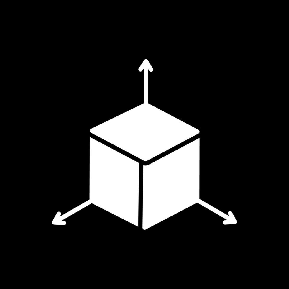 3D Modeling Glyph Inverted Icon Design vector