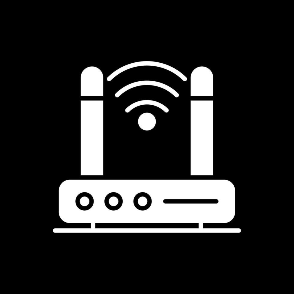 Wireless Modem Glyph Inverted Icon Design vector
