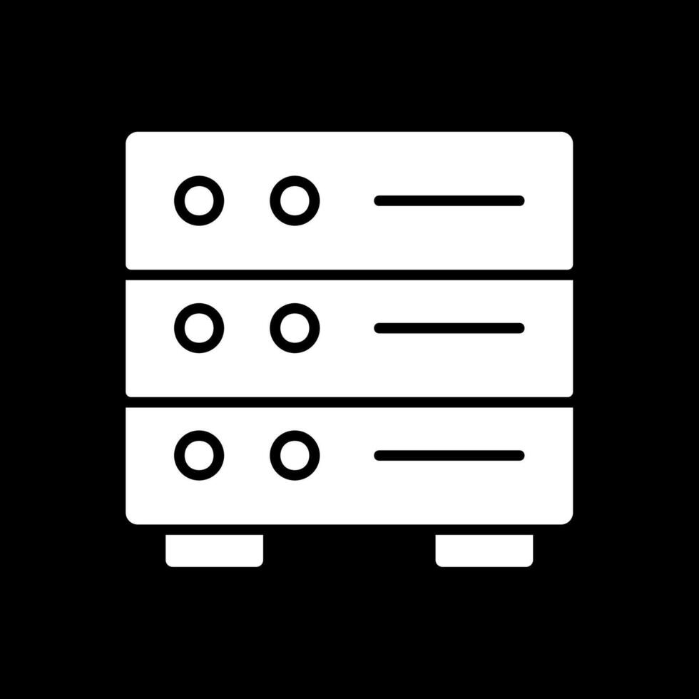 Database Center Glyph Inverted Icon Design vector