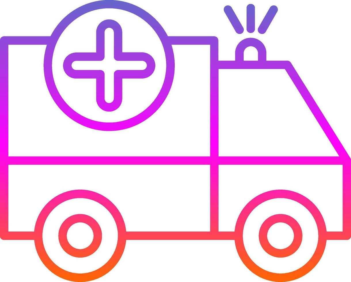 Ambulance Line Gradient Icon Design vector