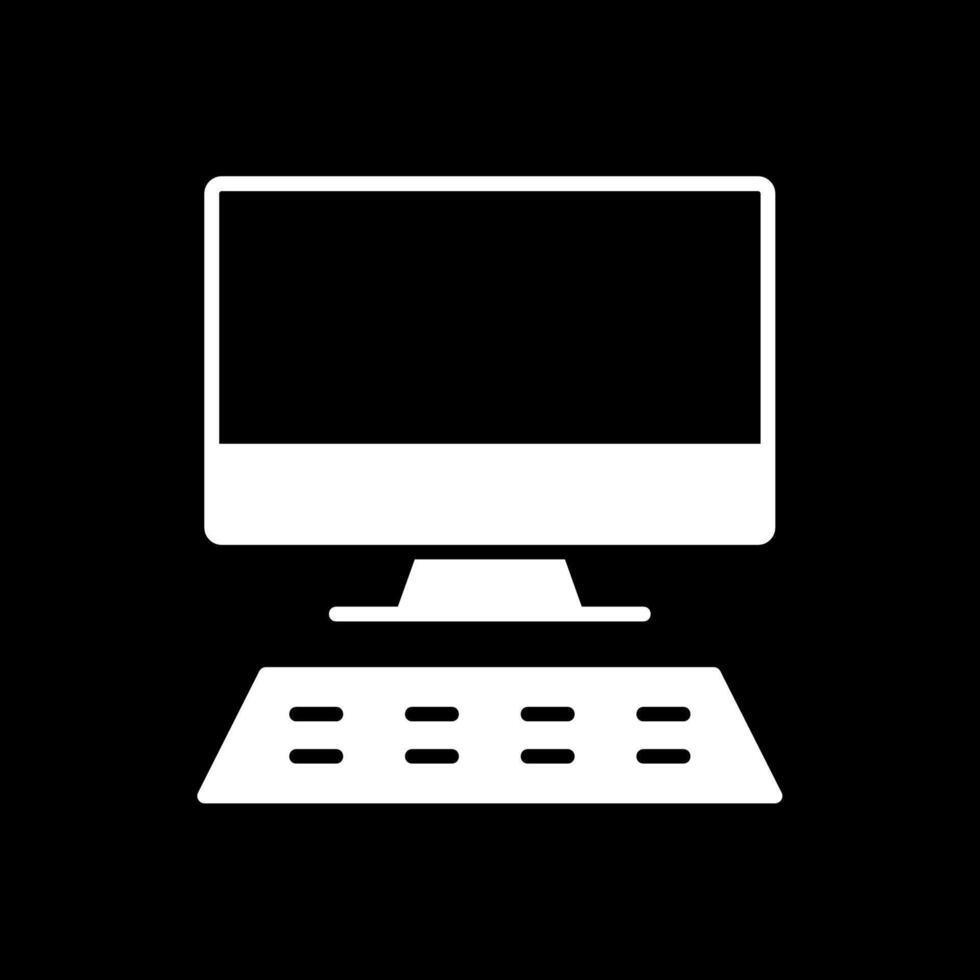 Desktop Glyph Inverted Icon Design vector