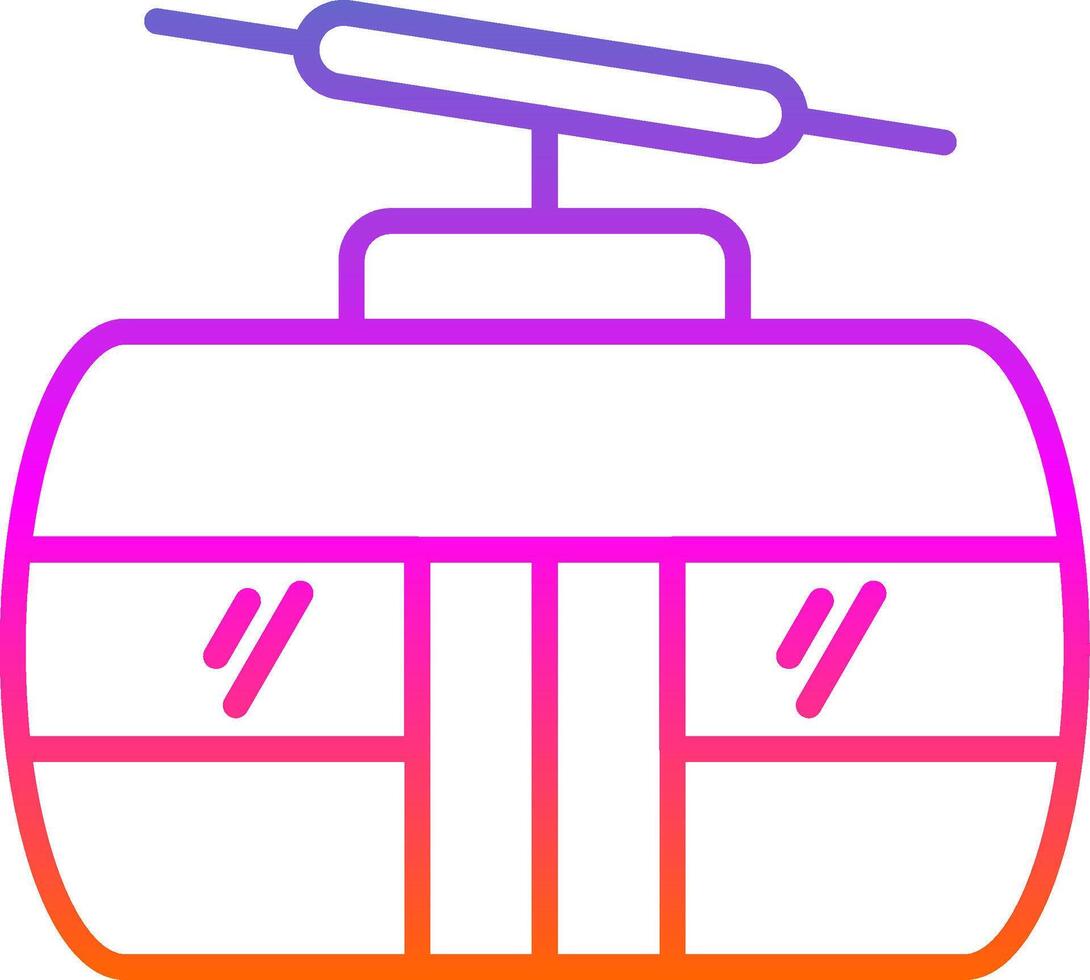 Cableway Line Gradient Icon Design vector