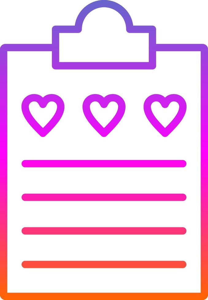 Wish List Line Gradient Icon Design vector