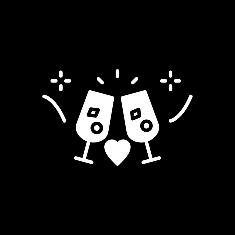 Brindis Glyph Inverted Icon Design vector