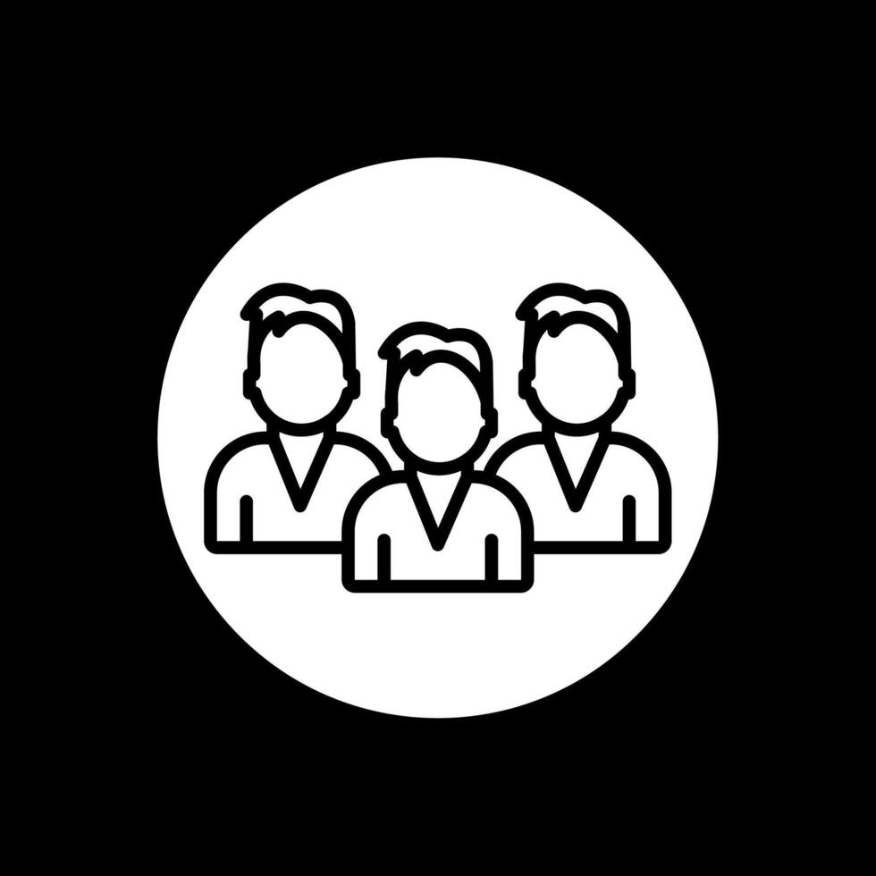 Team Glyph Inverted Icon Design vector