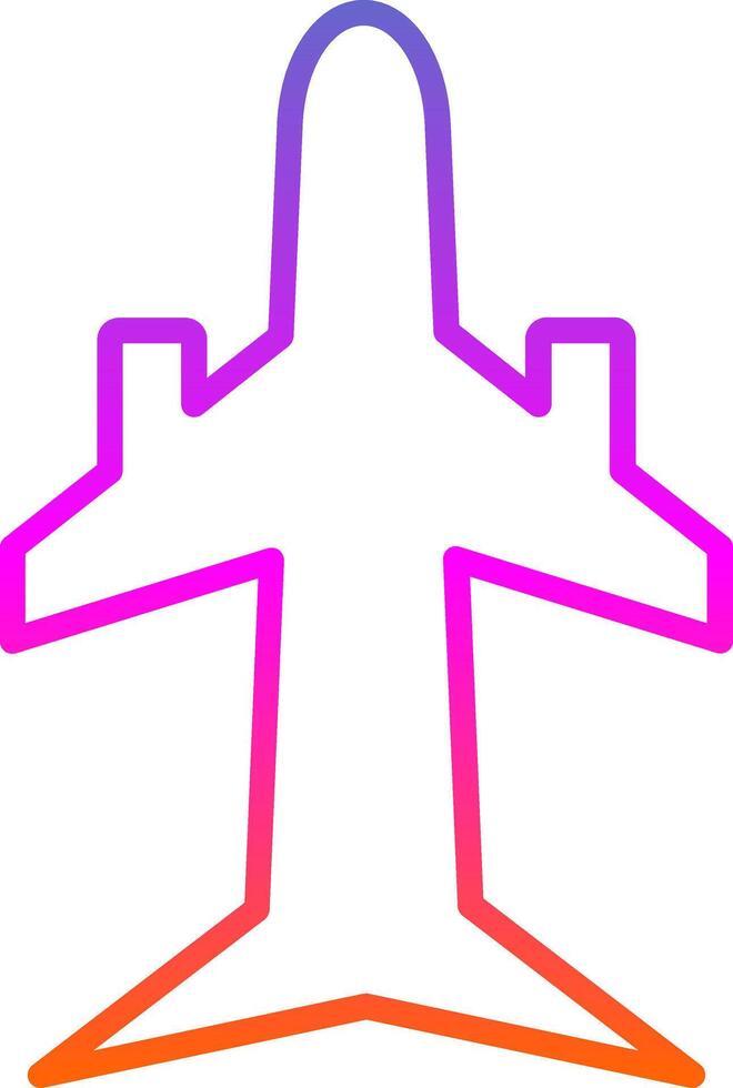 Plane Line Gradient Icon Design vector
