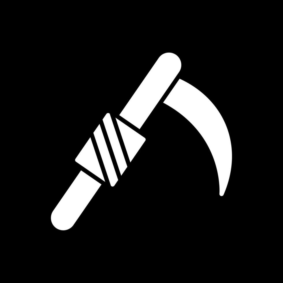 Scythe Glyph Inverted Icon Design vector