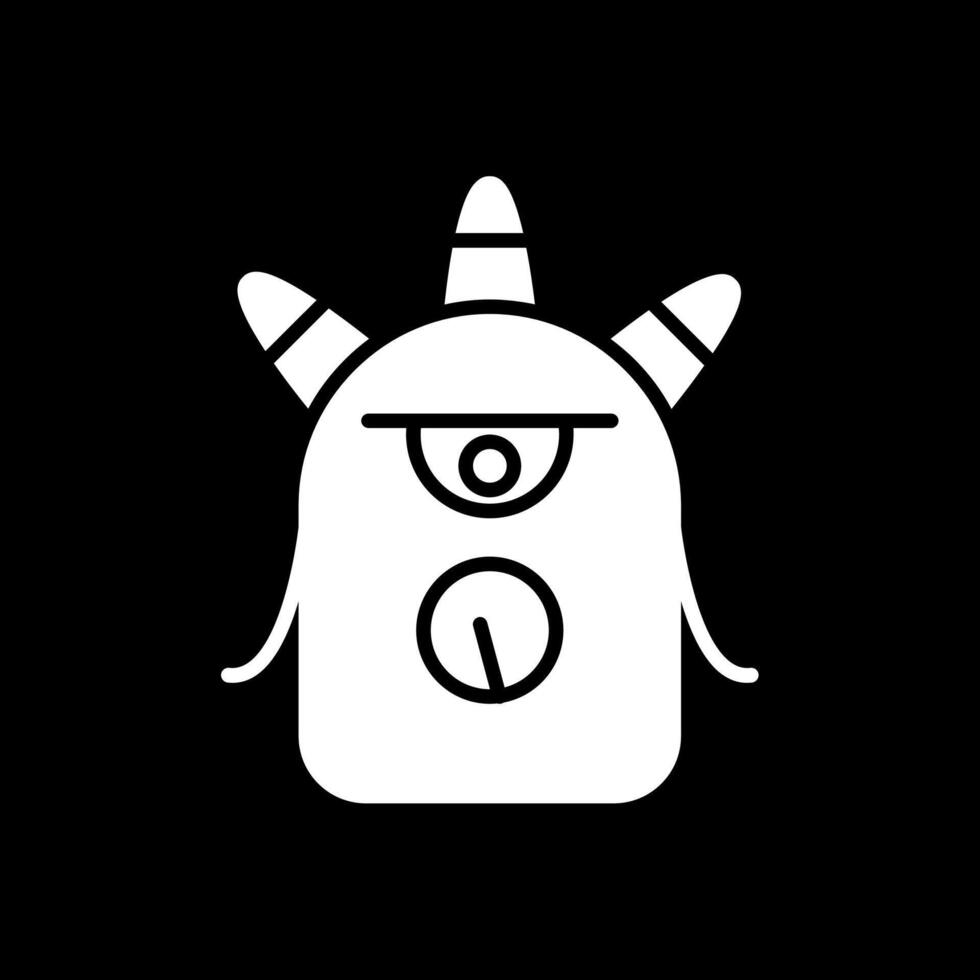 Monster Glyph Inverted Icon Design vector