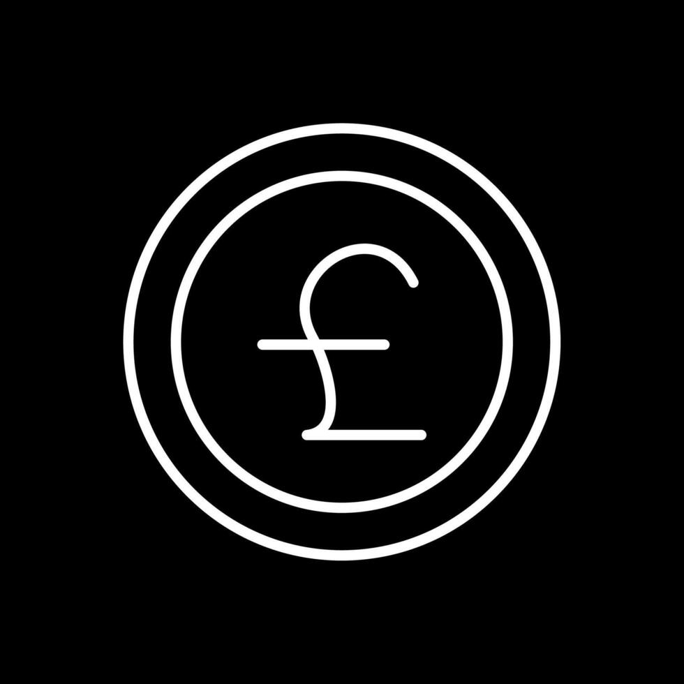 Pounds Line Inverted Icon Design vector