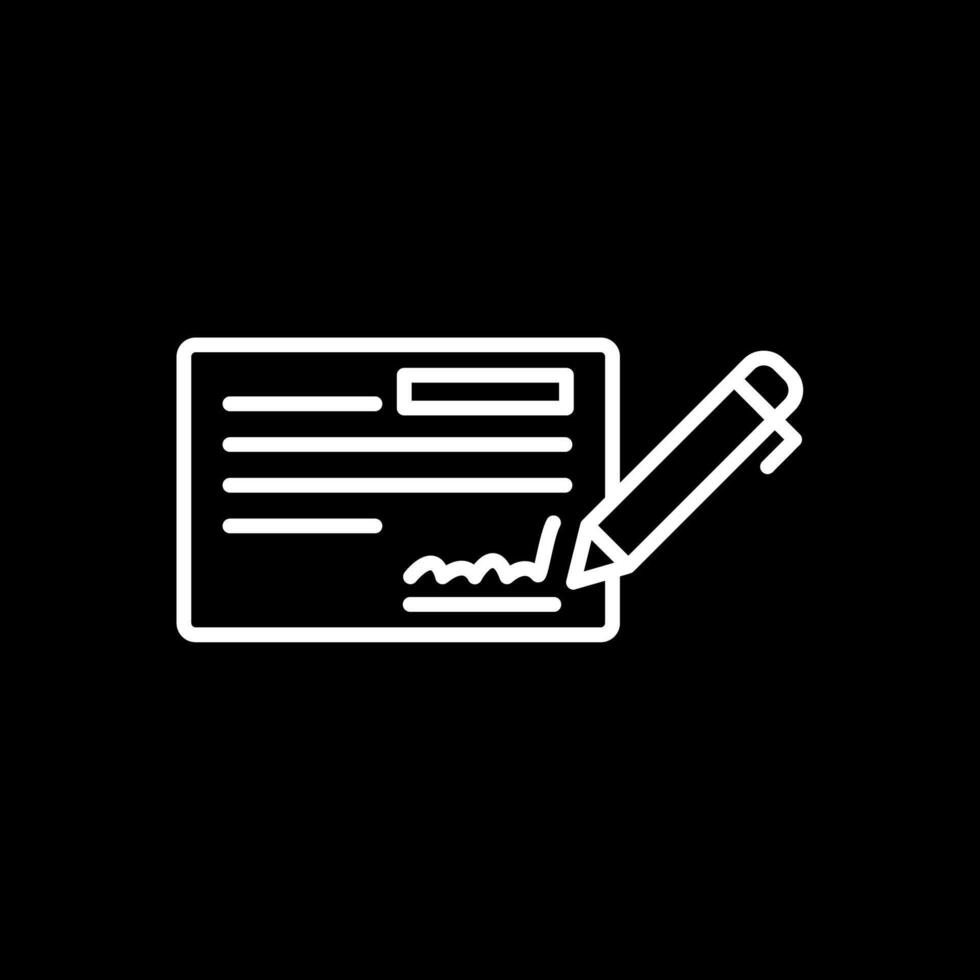 Cheque Line Inverted Icon Design vector