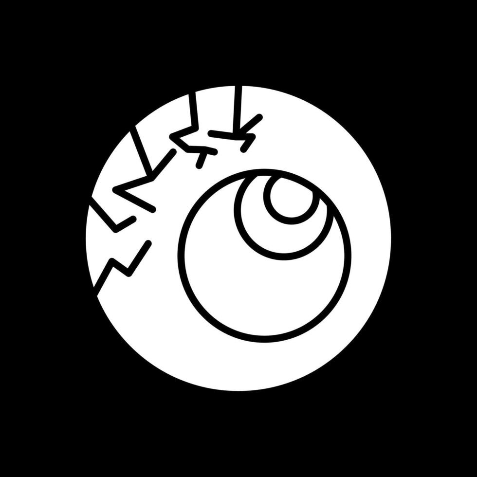 Scary Eyeball Glyph Inverted Icon Design vector