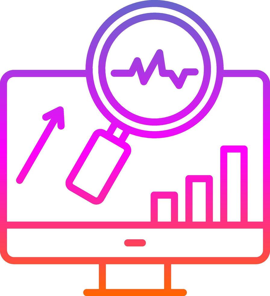 System Monitoring Line Gradient Icon Design vector