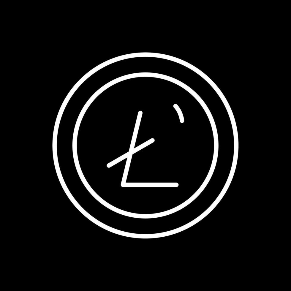 Litecoin Line Inverted Icon Design vector