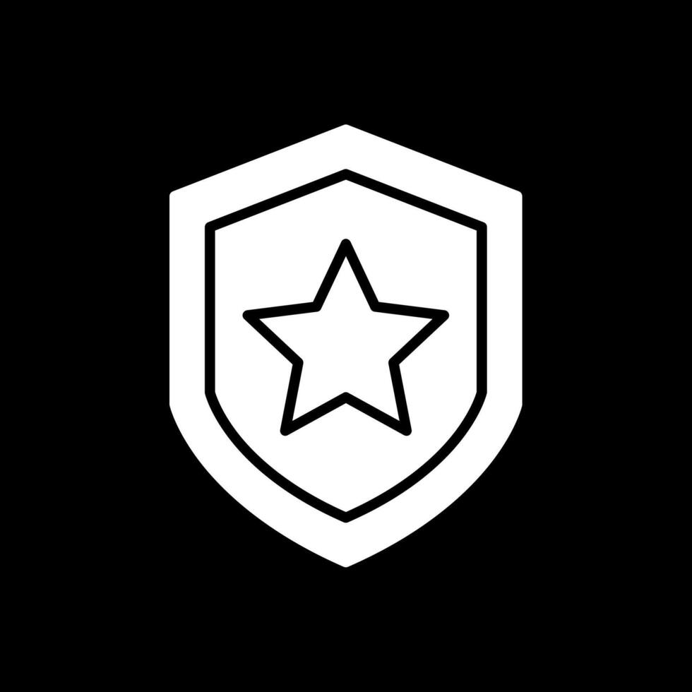 Shield Glyph Inverted Icon Design vector