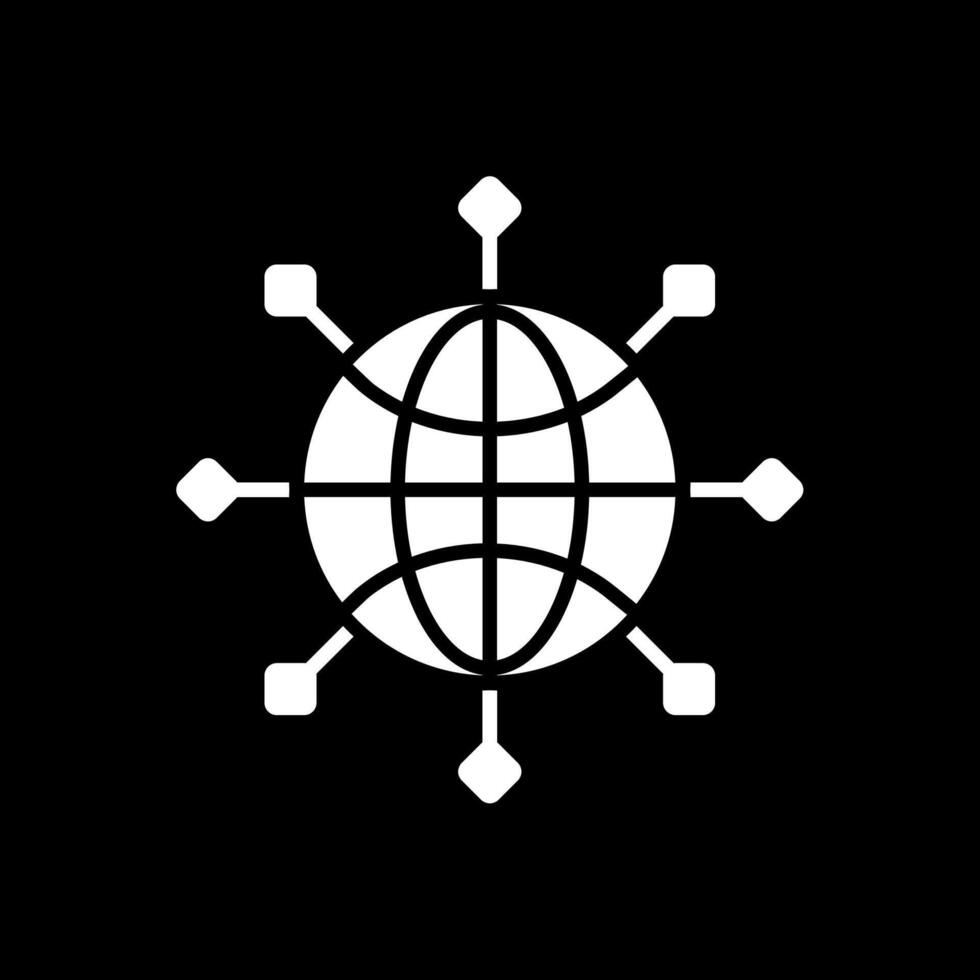 Global Connect Glyph Inverted Icon Design vector