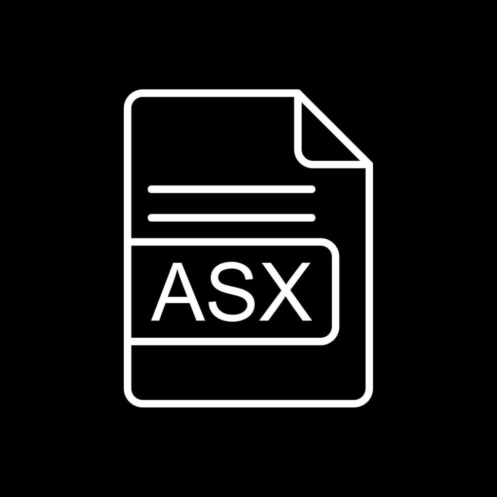 asx archivo formato línea invertido icono diseño vector