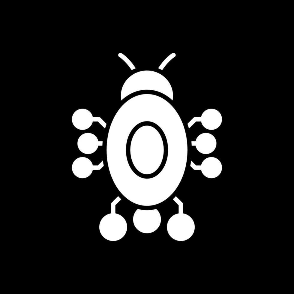 Digital Bug Glyph Inverted Icon Design vector