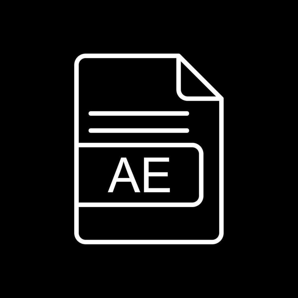 AE File Format Line Inverted Icon Design vector