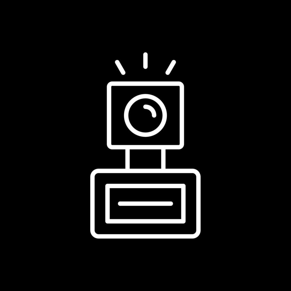 Camera Flash Line Inverted Icon Design vector