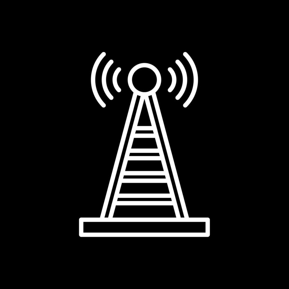 Radio Tower Line Inverted Icon Design vector