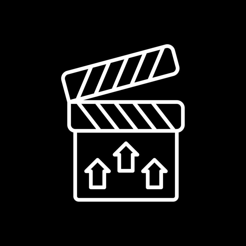 Clapperboard Line Inverted Icon Design vector