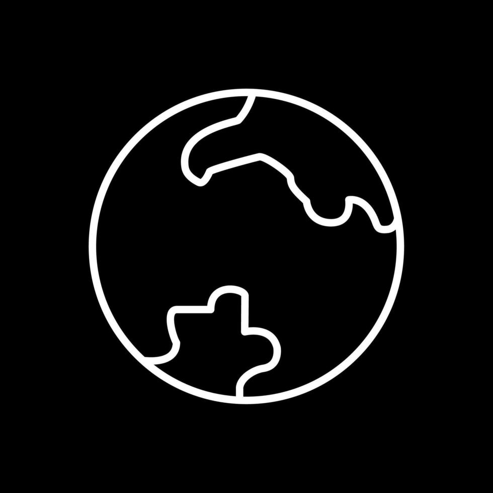 Earth Line Inverted Icon Design vector