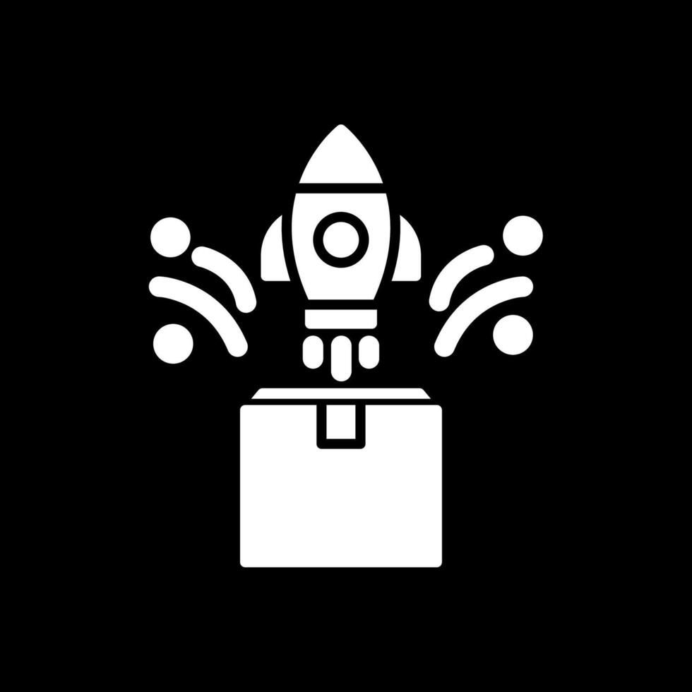 Product Launch Glyph Inverted Icon Design vector