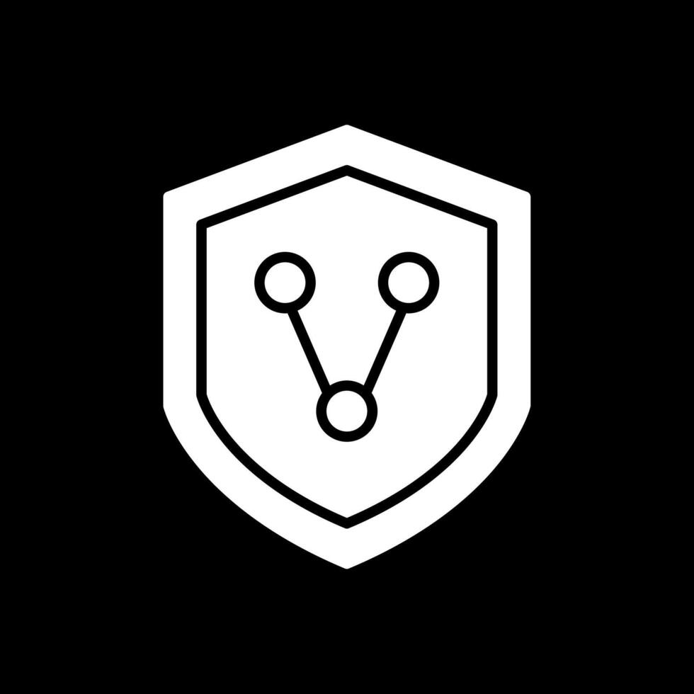 Connect Security Glyph Inverted Icon Design vector