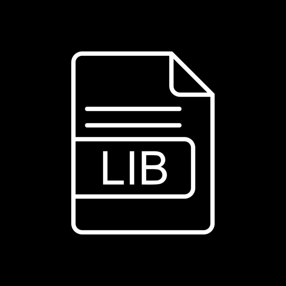 lib archivo formato línea invertido icono diseño vector