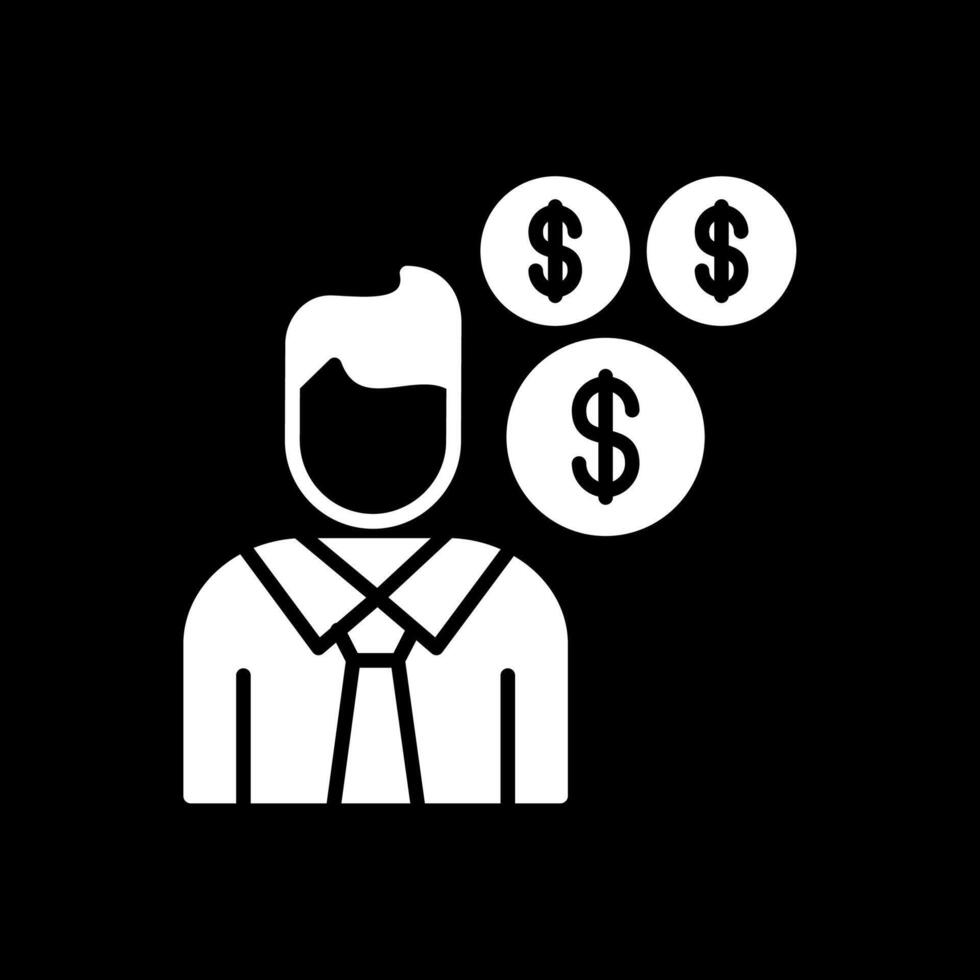 Sales Manager Glyph Inverted Icon Design vector