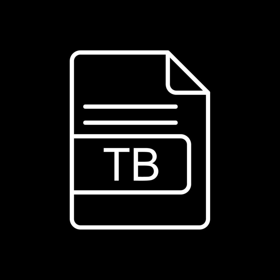 TB File Format Line Inverted Icon Design vector