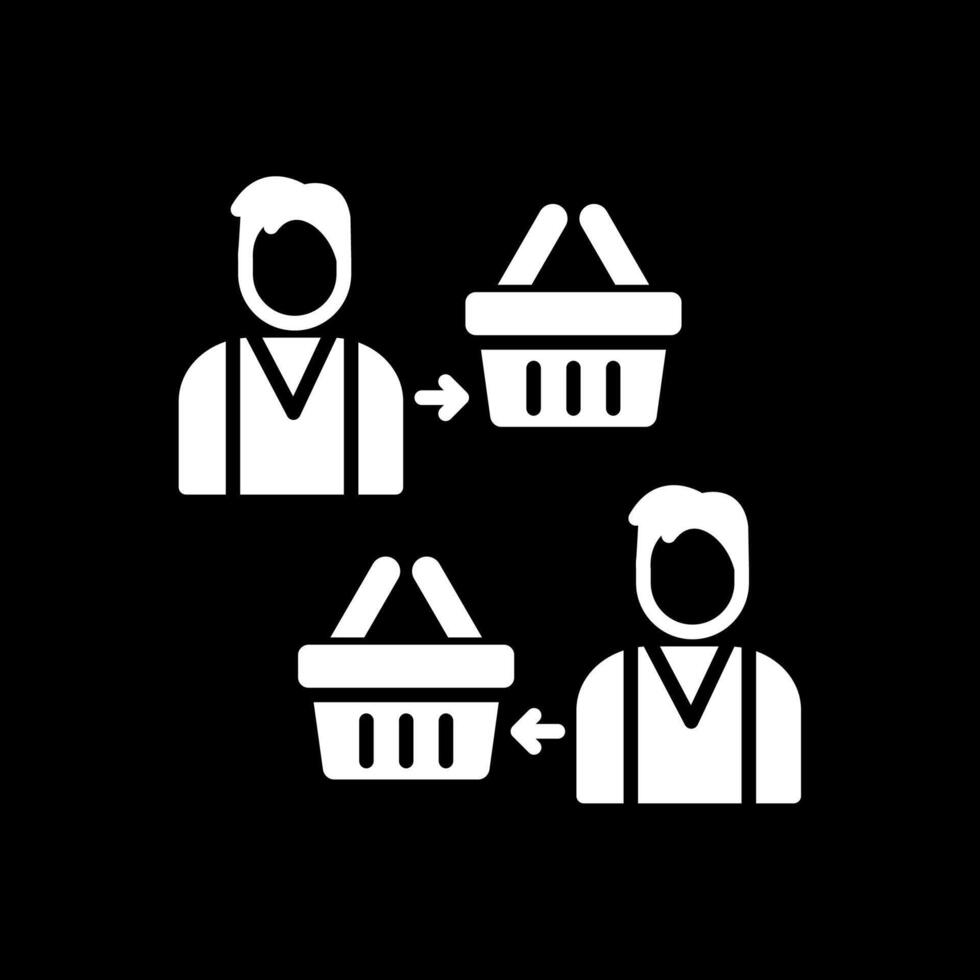 Reseller Glyph Inverted Icon Design vector