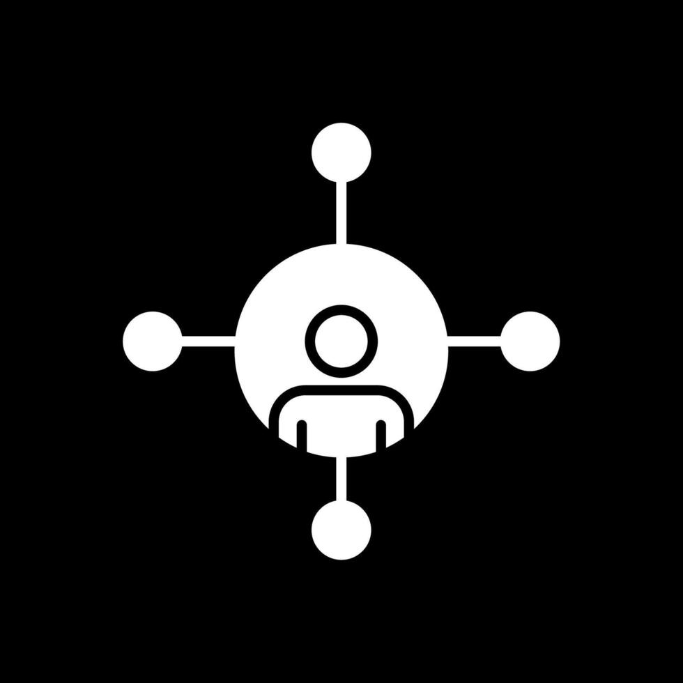 redes glifo invertido icono diseño vector